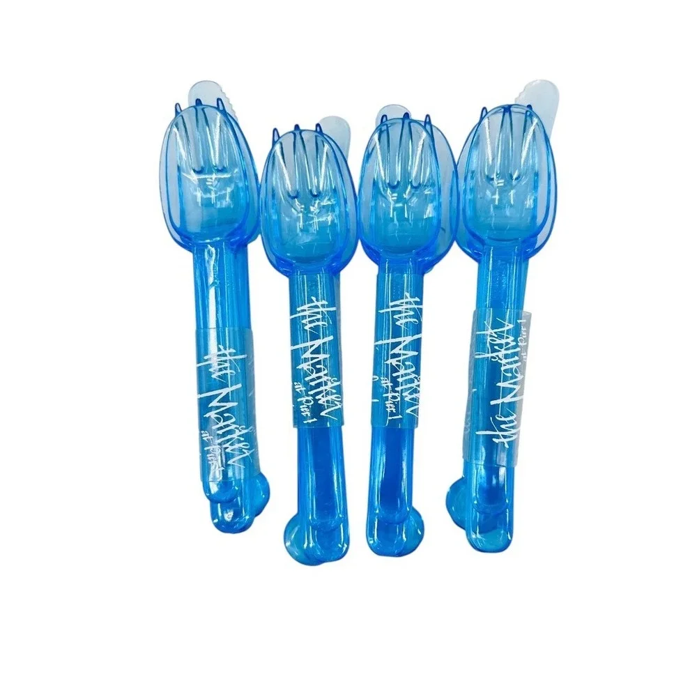 Vintage Pier 1 Blue Acrylic Reusable Flatware Set 12pc Picnic Fork Spoon Knife